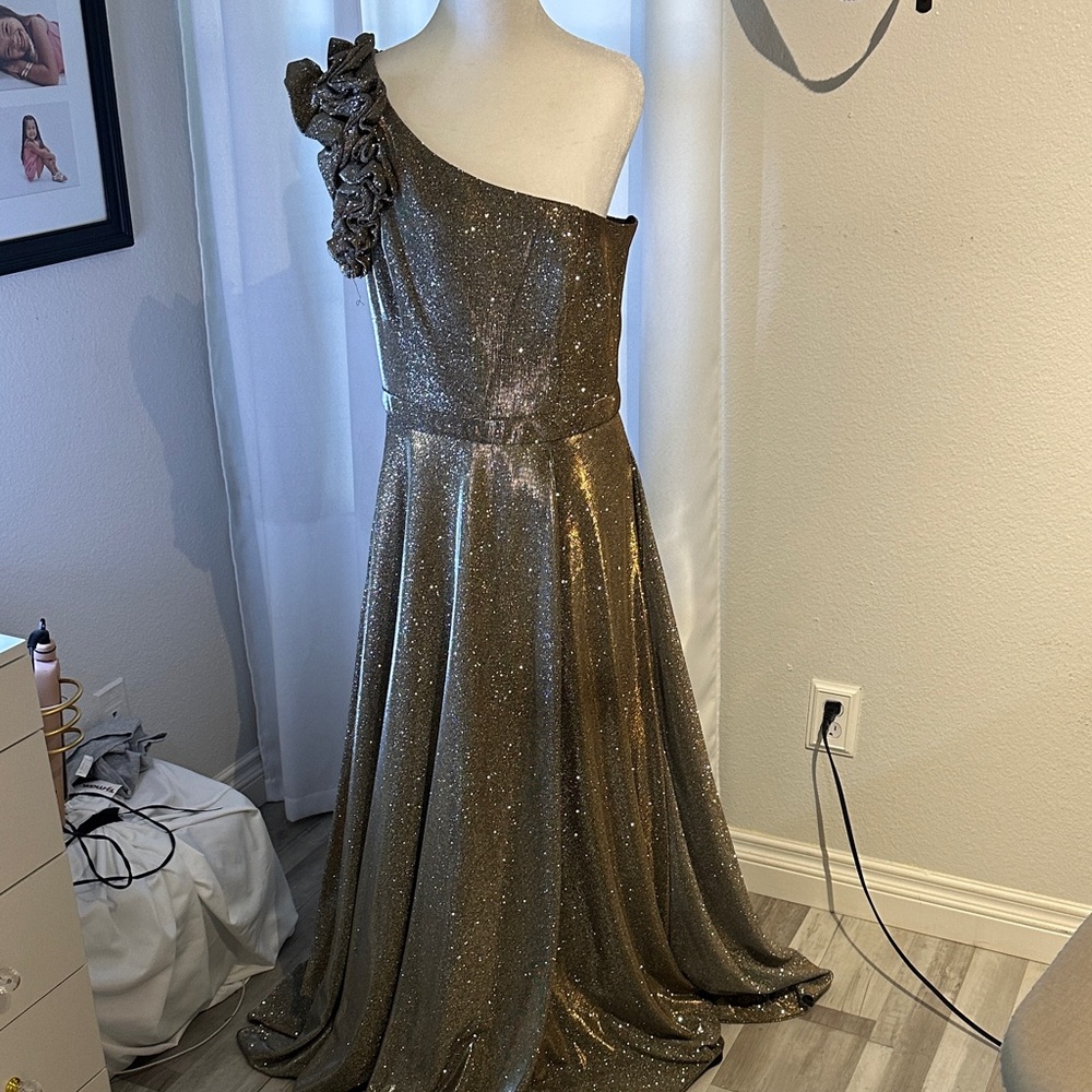 Xscape Gold Shimmer Dress